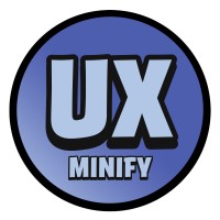 UXMinify logo, UXMinify contact details