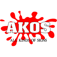 AKOS Signs logo, AKOS Signs contact details