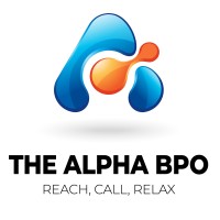 The Alpha BPO logo, The Alpha BPO contact details