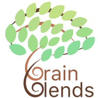 BrainBlends logo, BrainBlends contact details