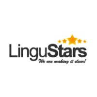 LinguStars logo, LinguStars contact details