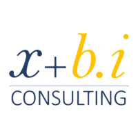 x + b.i CONSULTING logo, x + b.i CONSULTING contact details