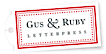 Gus & Ruby Letterpress logo, Gus & Ruby Letterpress contact details