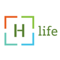 H-Life logo, H-Life contact details