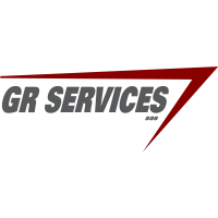 GR Services logo, GR Services contact details