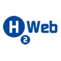 H2Web logo, H2Web contact details