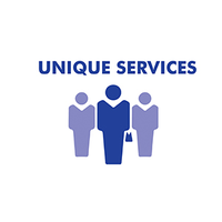 Unique services logo, Unique services contact details