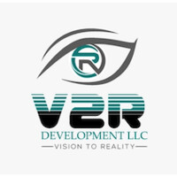 V2R Development logo, V2R Development contact details