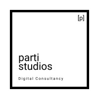 [p] parti studios logo, [p] parti studios contact details