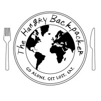 The Hangry Backpacker logo, The Hangry Backpacker contact details