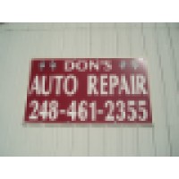 'Don''s Auto Repair' logo, 'Don''s Auto Repair' contact details