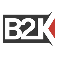 B2K logo, B2K contact details