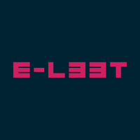 E-LEET logo, E-LEET contact details