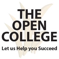 The Open College logo, The Open College contact details