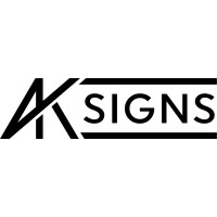 AK Signs logo, AK Signs contact details