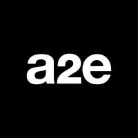 A2E logo, A2E contact details