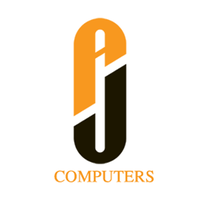 AJ Computers logo, AJ Computers contact details