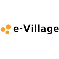 e-Village logo, e-Village contact details