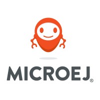 MicroEJ logo, MicroEJ contact details