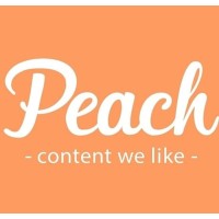 Peach content We like logo, Peach content We like contact details