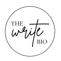 The Write Bio logo, The Write Bio contact details