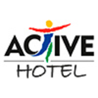 Active Hotel as logo, Active Hotel as contact details