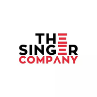 the SINGER company logo, the SINGER company contact details