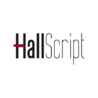 HallScript logo, HallScript contact details