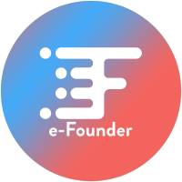 e-Founder logo, e-Founder contact details