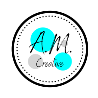 A.M. Creative logo, A.M. Creative contact details