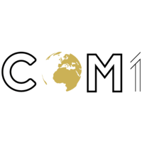 COM1 logo, COM1 contact details