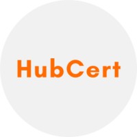 HubCert logo, HubCert contact details