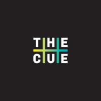 THE CUE logo, THE CUE contact details