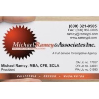 Michael Ramey & Associates Inc Professional Investigations logo, Michael Ramey & Associates Inc Professional Investigations contact details