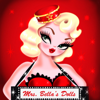 Mrs. Bella's Dolls-Hollywood's finest Retro Pin Up Dolls logo, Mrs. Bella's Dolls-Hollywood's finest Retro Pin Up Dolls contact details