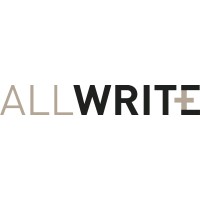 ALL WRITE logo, ALL WRITE contact details