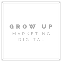 GROW UP · Marketing digital logo, GROW UP · Marketing digital contact details