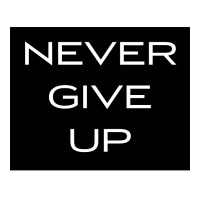 NEVER GIVE UP logo, NEVER GIVE UP contact details