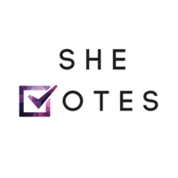 SHE VOTES logo, SHE VOTES contact details