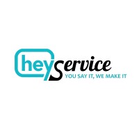 HeyService logo, HeyService contact details