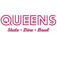 QUEENS â€¢ skate â€¢ dine â€¢ bowl logo, QUEENS â€¢ skate â€¢ dine â€¢ bowl contact details