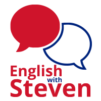 English with Steven logo, English with Steven contact details