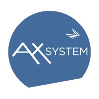 AX System logo, AX System contact details