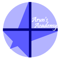 'Arun''s Academy' logo, 'Arun''s Academy' contact details