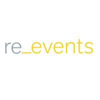 RE Events logo, RE Events contact details