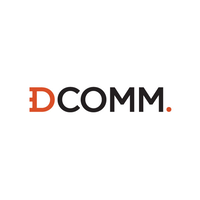 DCOMM. logo, DCOMM. contact details