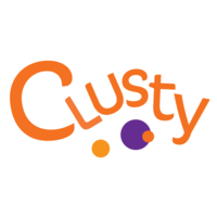 Clusty logo, Clusty contact details