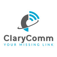 ClaryComm logo, ClaryComm contact details