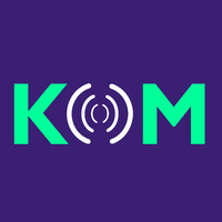 KOM logo, KOM contact details