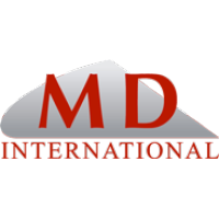 M D International logo, M D International contact details